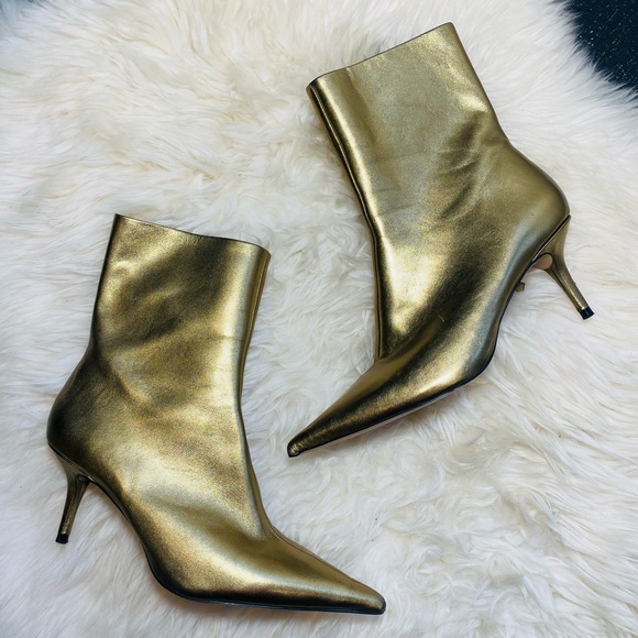 ZARA METALLIC ANKLE BOOTIES - Picture 1 of 6